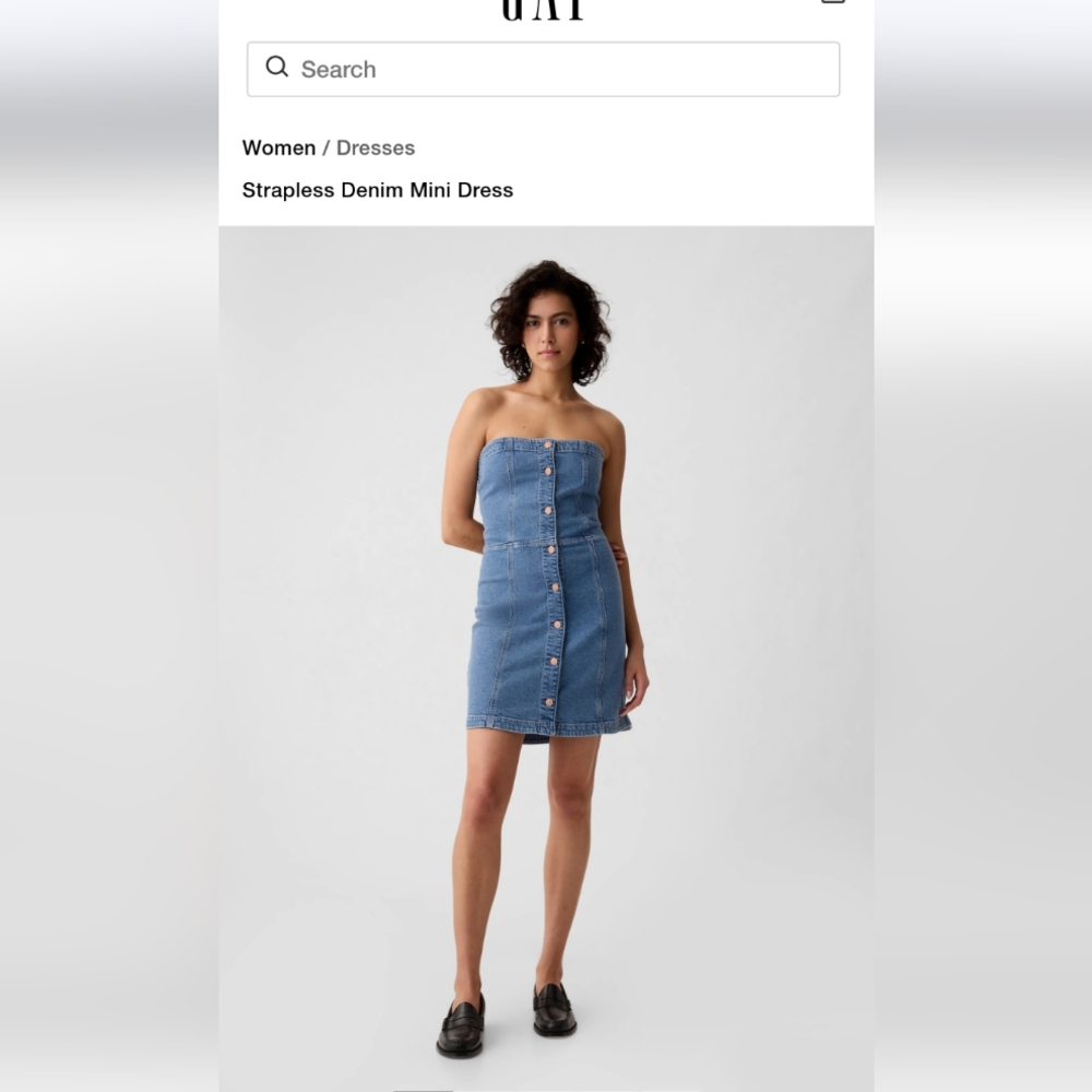 Gap Denim Strapless Mini Dress